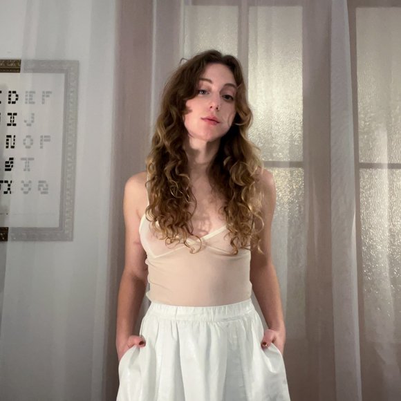 White leather midi with pockets! - Picture 3 of 6